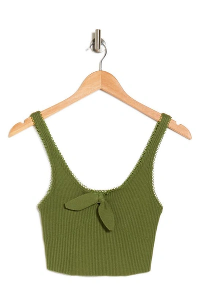 Shop Vici Collection Cindi Rib Crop Sweater Tank In Olive