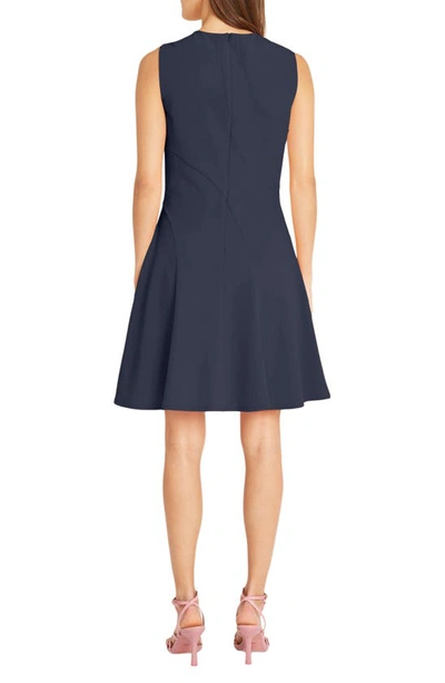 Donna Morgan Sleeveless Fit And Flare Dress In Navy Blazer