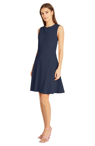 Donna Morgan Sleeveless Fit And Flare Dress In Navy Blazer