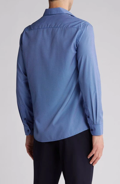 Shop Tom Baine Long Sleeve Stretch Button-up Shirt In Blue