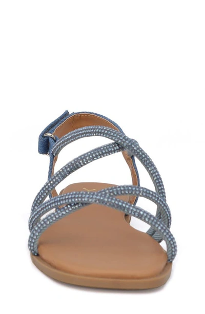 Shop Yoki Kids' Pamela Crystal Embellished Sandal In Blue