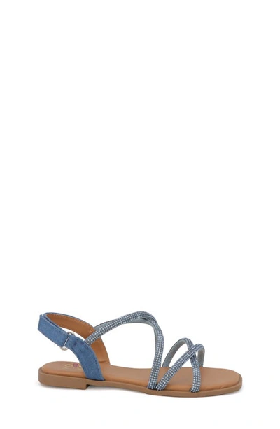 Shop Yoki Kids' Pamela Crystal Embellished Sandal In Blue