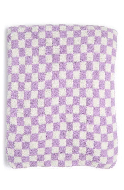 Shop Envogue Checkerboard Throw Blanket In Lilac