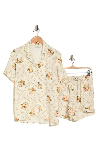Shop Maaji Agatha Coat & Shorts Pajamas In Beige Overflow