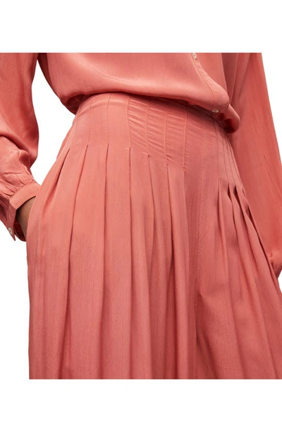 Shop Allsaints Hezzy Wide Leg Trousers In Tainted Pink