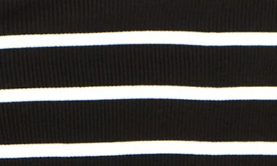 Shop City Chic Maddie Stripe Long Sleeve Rib Dress In Black/ White Stripe