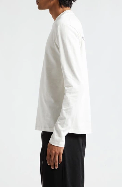 Shop Jil Sander Long Sleeve Cotton T-shirt In 104 Coconut