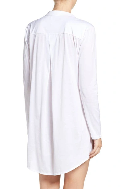 Shop Hanro 'deluxe Boyfriend' Jersey Sleep Shirt In White