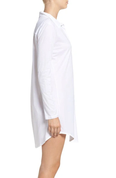 Shop Hanro 'deluxe Boyfriend' Jersey Sleep Shirt In White