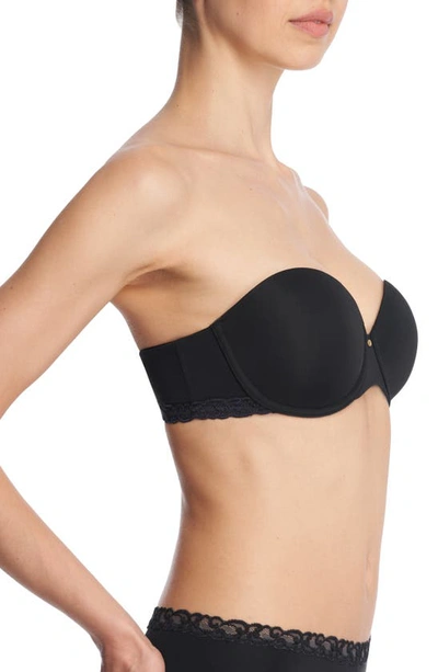 Shop Natori Pure Luxe Strapless Contour Underwire Bra In Black