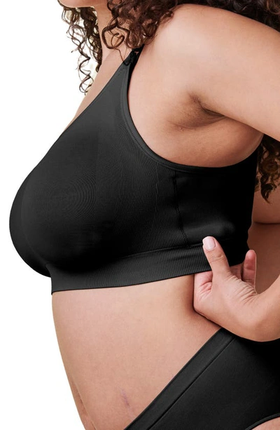Shop Bravado Designs Body Silk Seamless Recycled Nylon Blend Wireless Maternity/nursing Bra In Black