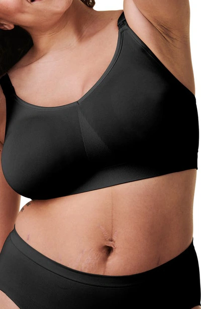 Bravado Designs Adjustable Stretch-recycled Nylon-blend Nursing Bra In Black