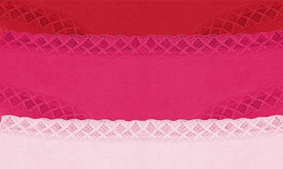 Shop Natori Bliss 3-pack Cotton Blend Briefs In Red/ Blush/ Pink