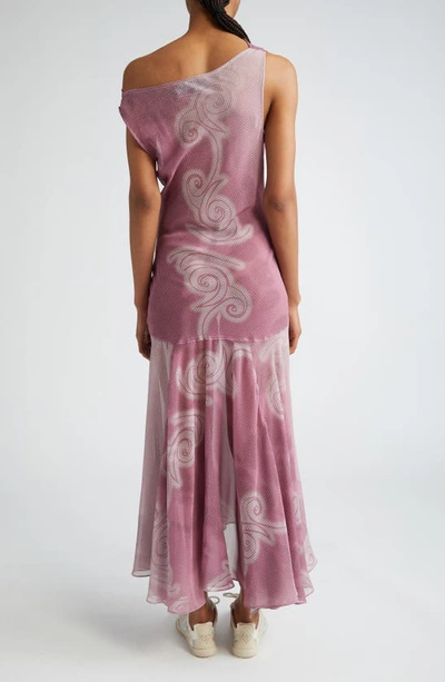 Shop Paolina Russo Bias Cut Drop Waist Midi Dress In Pastel Pink