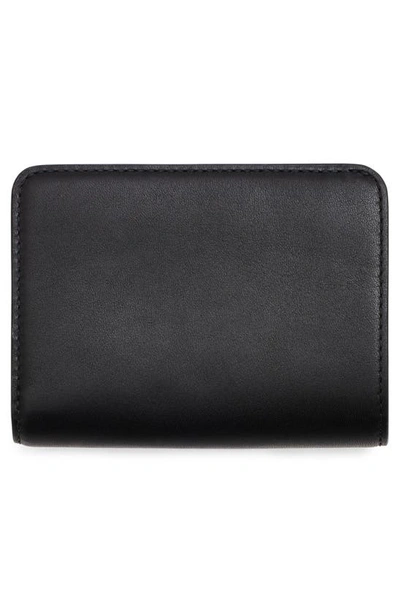 Shop Marc Jacobs The Mini Compact Leather Bifold Wallet In Black