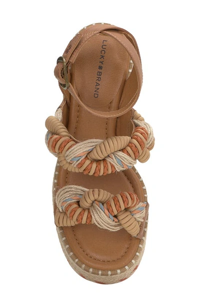 Shop Lucky Brand Jewelly Ankle Strap Espadrille Platform Sandal In Sunset Multi Txlbrd