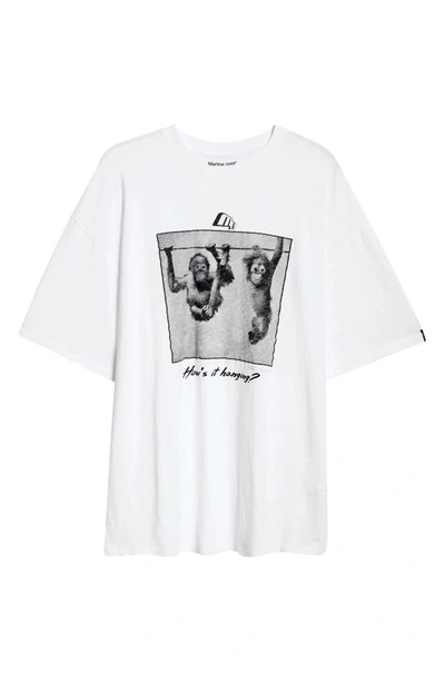 Shop Martine Rose Oversize Graphic T-shirt In White/ Hanging