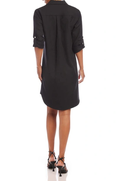 Shop Karen Kane Long Sleeve Shirtdress In Black