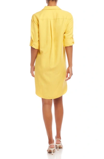 Shop Karen Kane Long Sleeve Shirtdress In Yellow