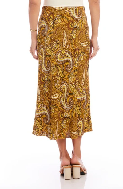 Shop Karen Kane Paisley Midi Skirt In Yellow