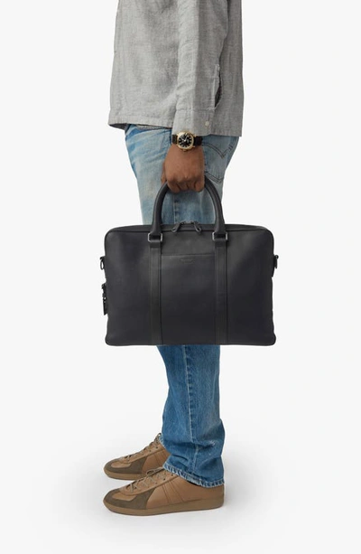 Shinola Navigator Leather Computer Briefcase In Black