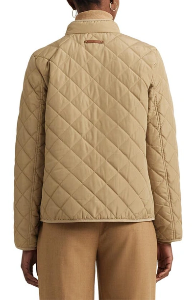 Shop Lauren Ralph Lauren Quilted Jacket In Birch Tan