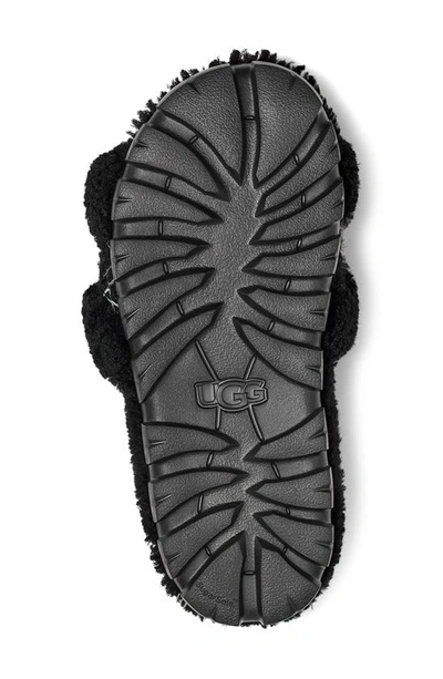 Shop Ugg Cozetta Braid Genuine Shearling & Faux Shearling Slide Sandal In Black
