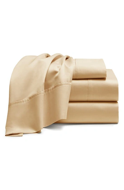 Shop Dkny 700 Thread Count Luxe Egyptian Cotton Sheet Set In Gold Dust