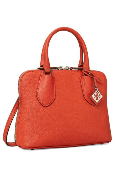 Shop Tory Burch Mini Leather Swing Crossbody Bag In Poppy Red