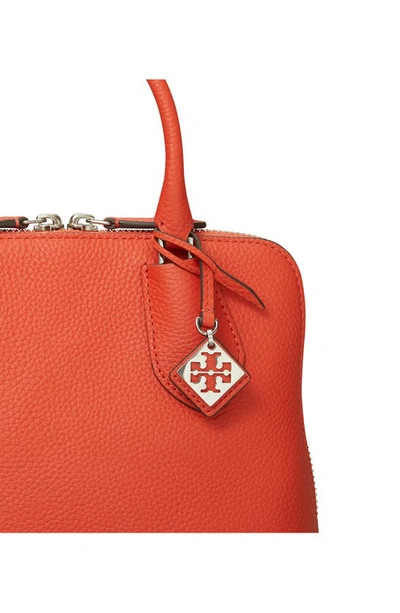 Shop Tory Burch Mini Leather Swing Crossbody Bag In Poppy Red