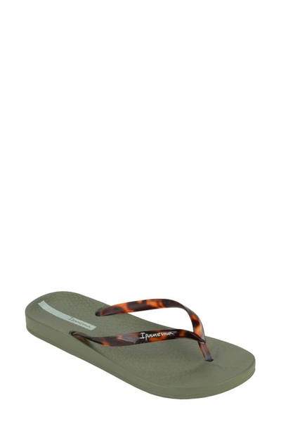 Shop Ipanema Ana Flip Flop In Green/ Clear