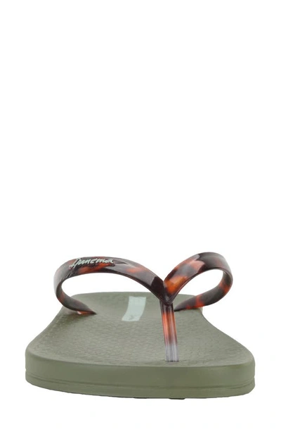 Shop Ipanema Ana Flip Flop In Green/ Clear