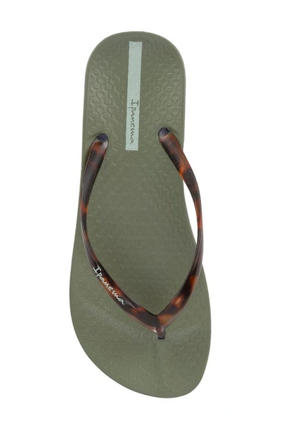 Shop Ipanema Ana Flip Flop In Green/ Clear