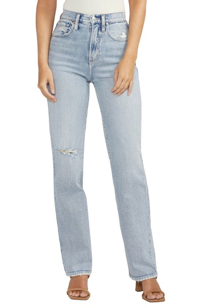 Shop Silver Jeans Co. Highly Desirable High Waist Straight Leg Jeans In Indigo