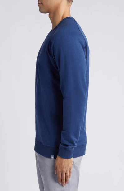 Shop Peter Millar Lava Wash Fleece Sweatshirt In Navy
