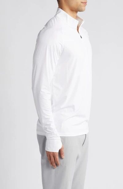 Shop Peter Millar Arctic Light Performance Quarter Zip Sweatshirt In White