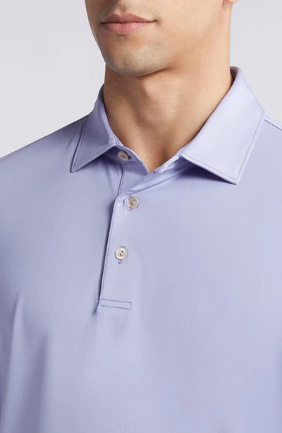 Shop Peter Millar Solid Jersey Performance Polo In Lavender Fog