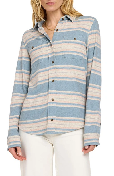 Shop Faherty Legend Stripe Shirt In Coastline Stripe