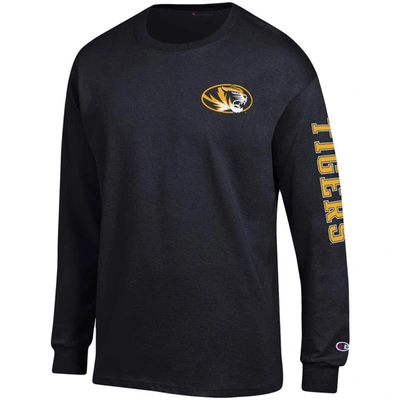 Shop Champion Black Missouri Tigers Team Stack Long Sleeve T-shirt