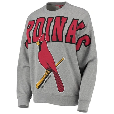 Shop Mitchell & Ness Heathered Gray St. Louis Cardinals Cooperstown Collection Logo Lightweight Pullover  In Heather Gray