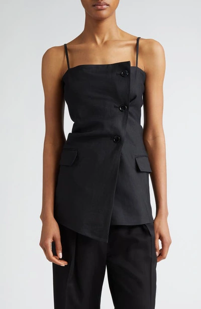 Shop Acne Studios Strappy Stretch Suiting Top In Black