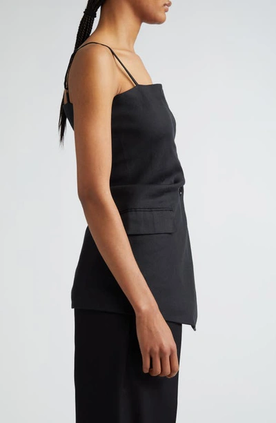 Shop Acne Studios Strappy Stretch Suiting Top In Black