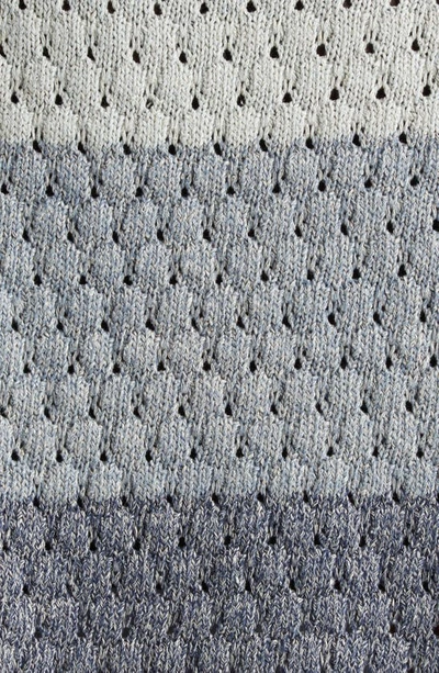 Shop Lafayette 148 Dégradé Colorblock Short Sleeve Sweater In Ice Blue Multi