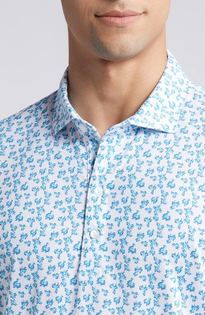 Shop Johnnie-o Vern Floral Performance Golf Polo In Peacock