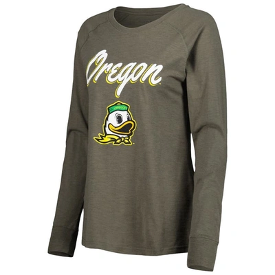 Shop Boxercraft Olive Oregon Ducks Payton Elbow Patch Slub Raglan Long Sleeve T-shirt