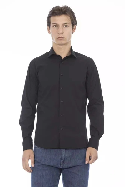 Shop Baldinini Trend Cotton Men's Shirt In Black