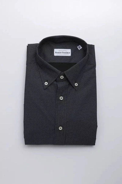 Shop Robert Friedman Cotton Men's Shirt In Black