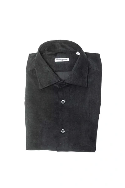 Shop Robert Friedman Cotton Men's Shirt In Black