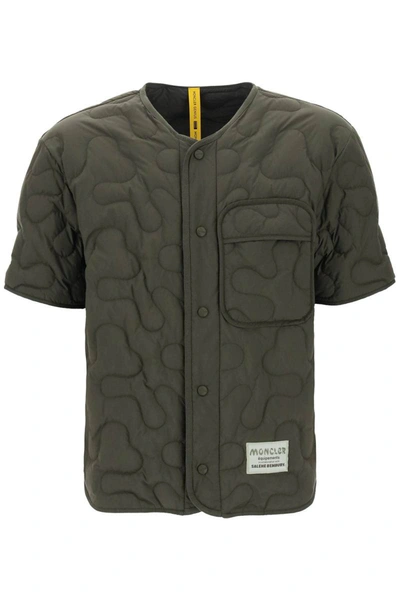 Shop Moncler Genius Moncler X Salehe Bembury Short-sleeved Quilted Jacket In Green