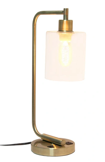 Shop Lalia Home Usb Table Lamp In Antique Brass
